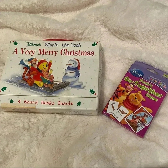 Winnie the Pooh A Very Merry Christmas board book set and matching game - Picture 1 of 7